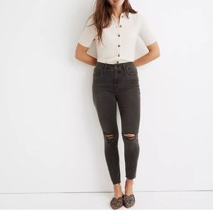 Madewell 9” High-Rise Skinny Jeans in Black Sea 26
